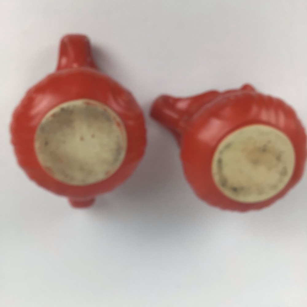Vintage orange distressed sugar & creamer set - Picture 7 of 11